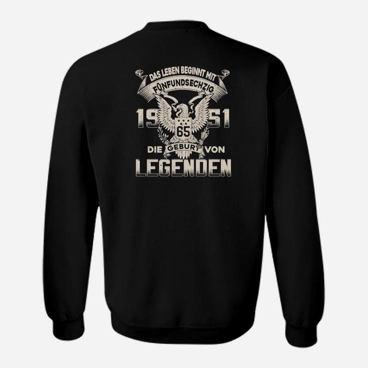 Jubiläums-Sweatshirt Legenden 1951, Adler-Motiv & Geburtstagsjahr-Slogan