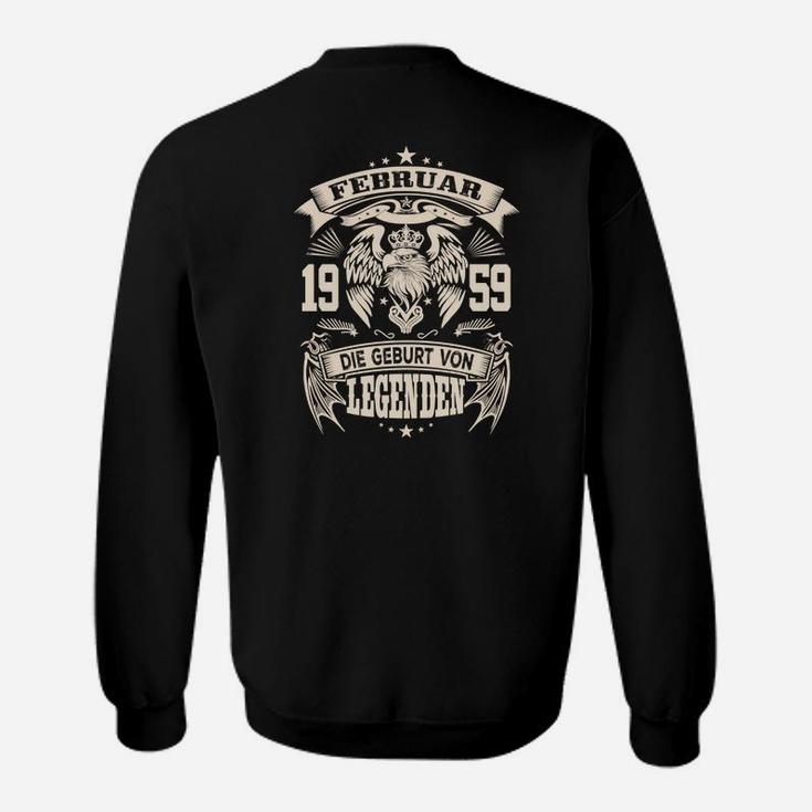 Legenden Februar 1959 Geburtstags-Sweatshirt mit Löwenmotiv, Retro Design