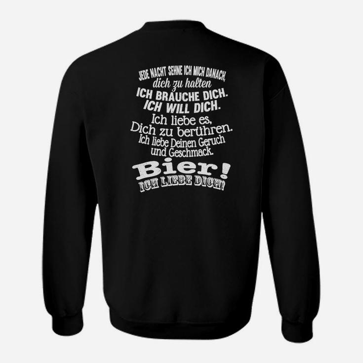Liebeserklärung an Bier Schwarzes Sweatshirt, Lustiges Spruch Sweatshirt für Bierfans