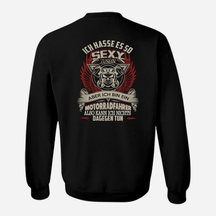 Lustiges Biker Sweatshirt für Motorradfahrer, Motorradhumor Schwarz