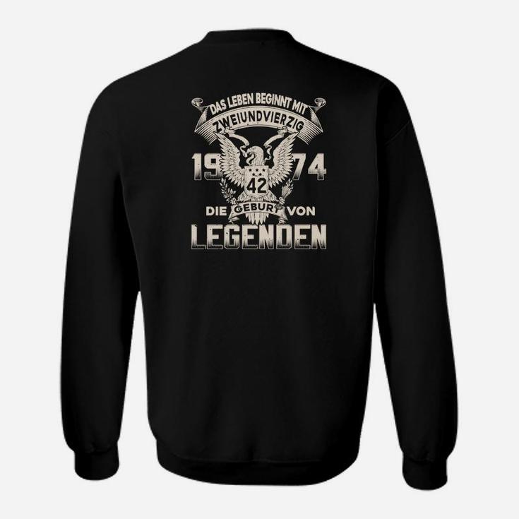 Personalisiertes Geburtsjahr-Legenden Sweatshirt, Adlermotiv & Spruch Tee