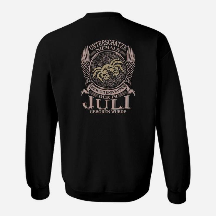 Schwarzes Adler Sweatshirt, Juli Geburtstagsdesign mit Spruch