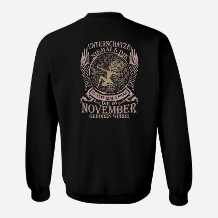 Schwarzes Adler Sweatshirt, November-Geburtstag Spruch
