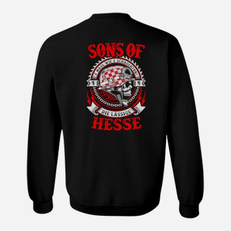 Schwarzes Biker Sweatshirt Sons of Hesse, Motorrad-Design