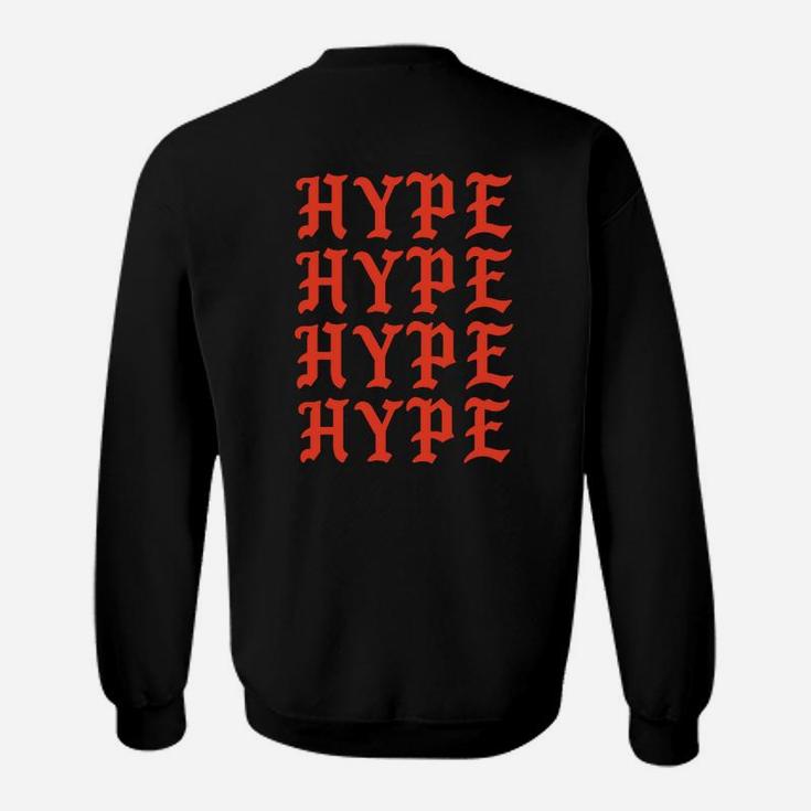 Schwarzes HYPE Sweatshirt, Roter Schriftzug, Streetwear Mode