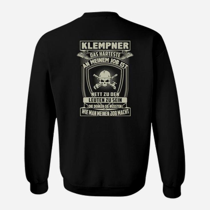 Schwarzes Klempner Sweatshirt mit Stolz & Handwerk Spruch