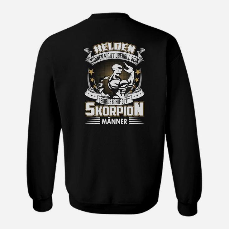 Schwarzes Skorpion Sweatshirt für Herren mit heldenhaftem Spruch