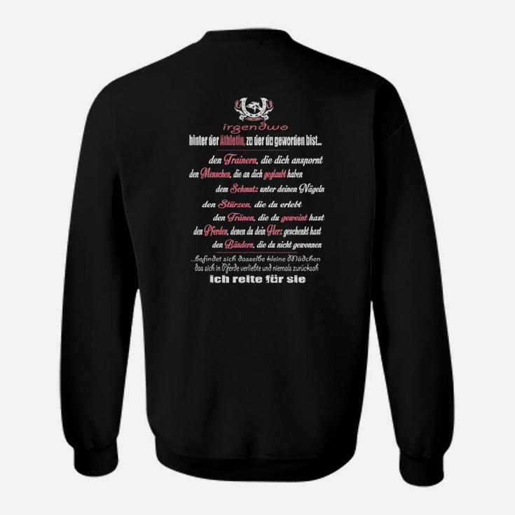 Schwarzes Sweatshirt mit frechem Spruch und Krone, Lustiges Tee