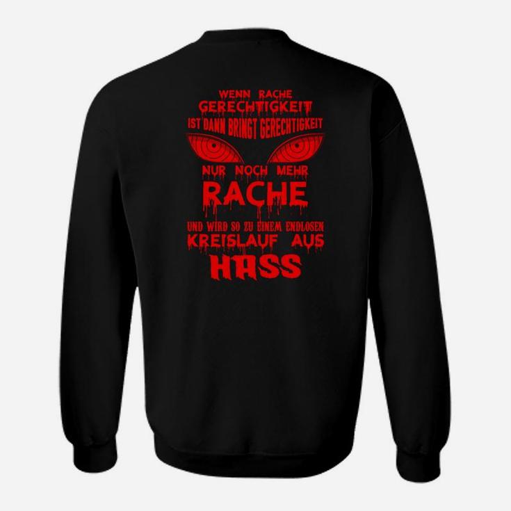 Schwarzes Sweatshirt mit Kreislauf aus Hass Slogan, Statement-Oberteil