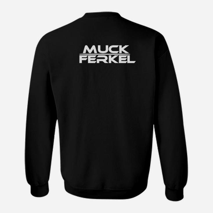 Schwarzes Sweatshirt mit Muck Ferkel Aufdruck, Lustiges Design