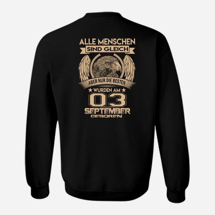 September Geburtstag Sweatshirt, Adler Motiv Besten im September Geboren