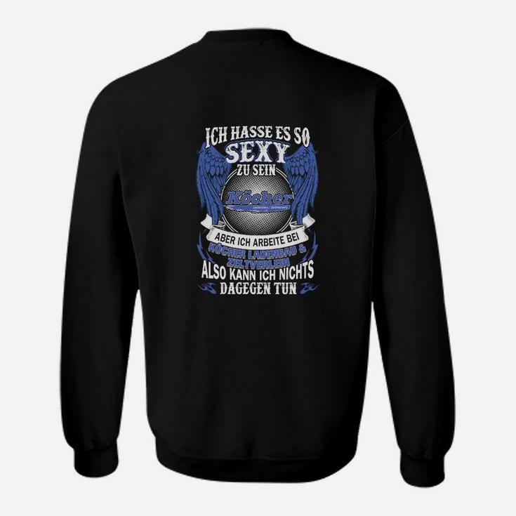 Sexy und Harter Arbeiter Spruch Sweatshirt, Humorvolles Schwarz Tee