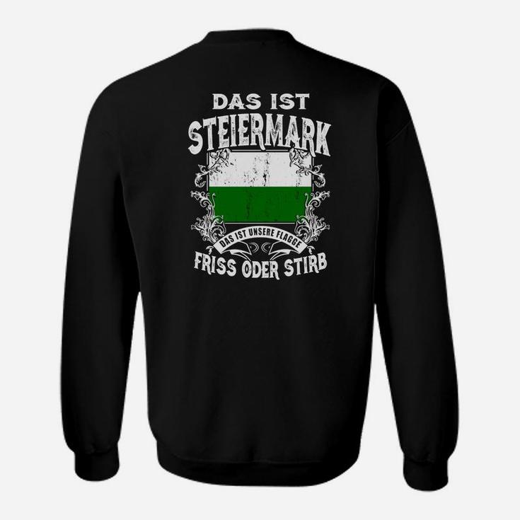 Steiermark Sweatshirt Friss oder Stirb, Patriotisches Design