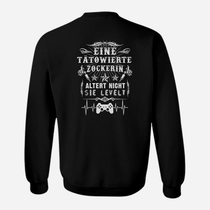 Tätowierte Zockerin Sweatshirt, Gaming-Design Sie Levelt