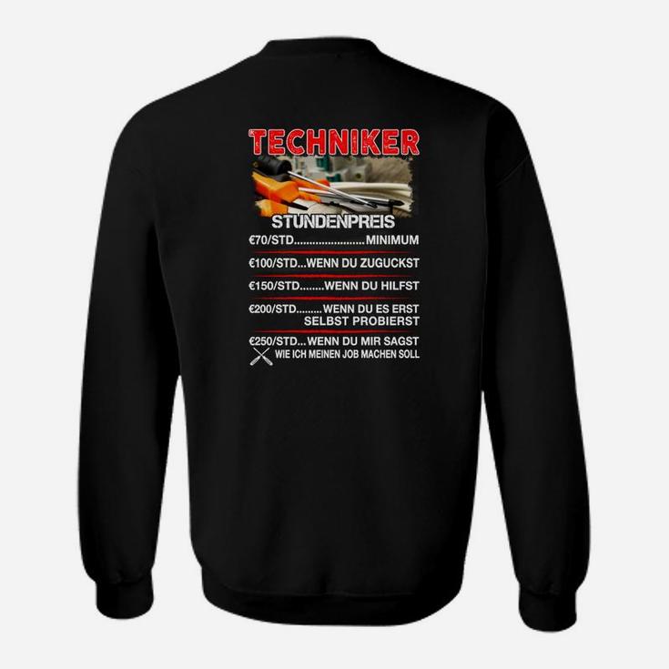 Techniker Humor Sweatshirt, Preisliste & Werkzeuge Motiv