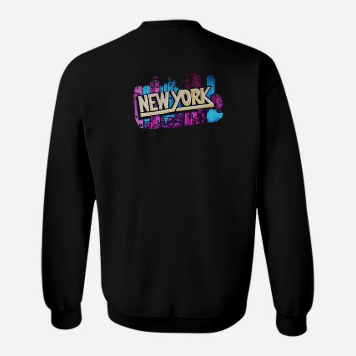 Urbanes Graffiti-Design Sweatshirt New York City, Stylisches Schwarz