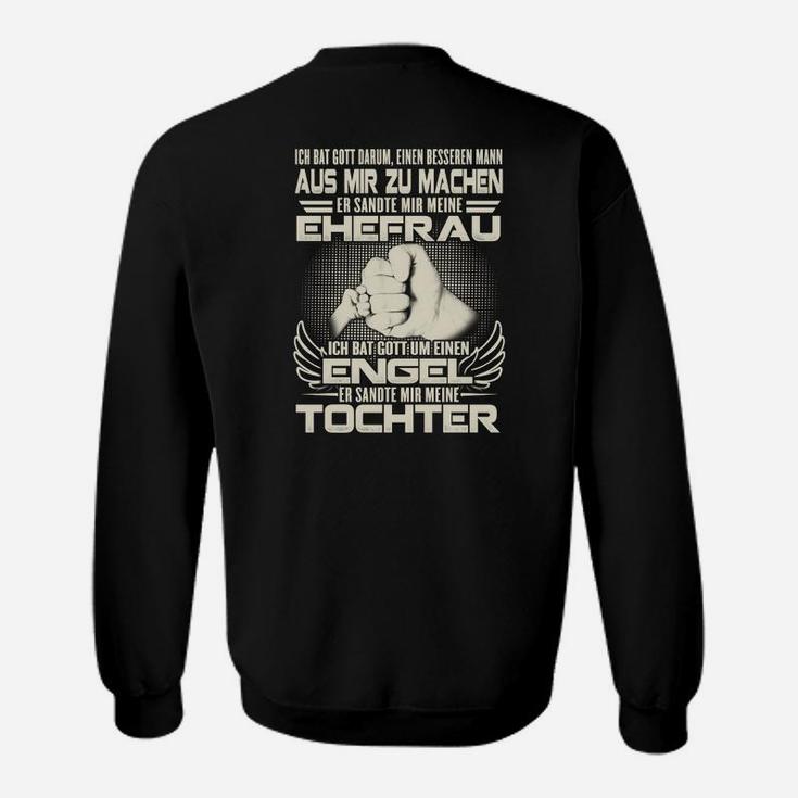 Vater und Tochter Schwarzes Sweatshirt, Grafik Spruch Design