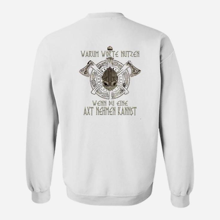 Axt Motiv Herren Sweatshirt, Wikinger Spruch für Männer