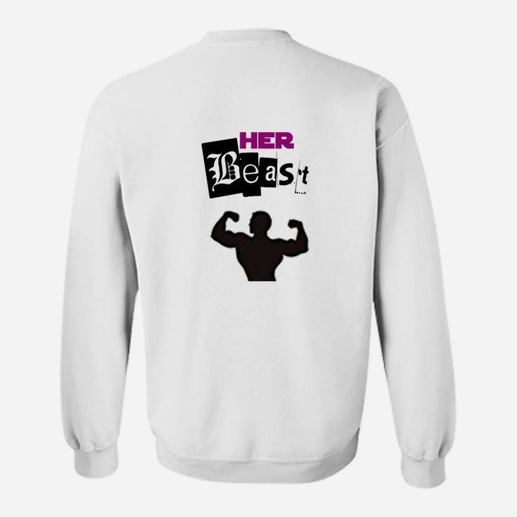 Her Beast Paar-Themen Sweatshirt, Bodybuilder-Silhouette Design