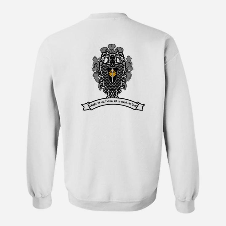 Herren Sweatshirt mit Wappen & Banner Design, Weißes Motiv-Sweatshirt