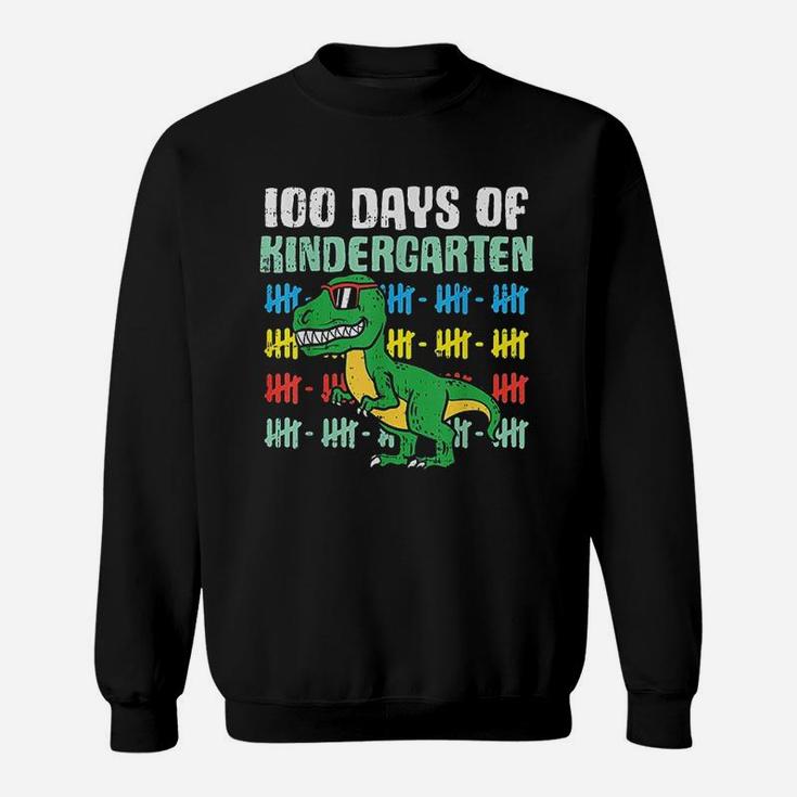 100 Days Of Kindergarten Trex Dinosaur 100th Day School Gift Sweat Shirt