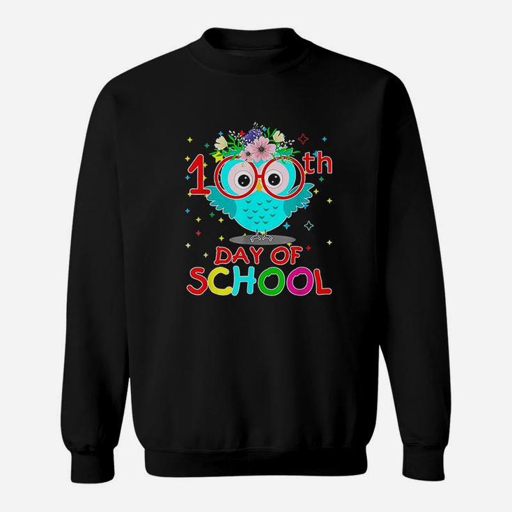 100 Days Of School Cute Owl Happy 100th Day Of School Sweatshirt