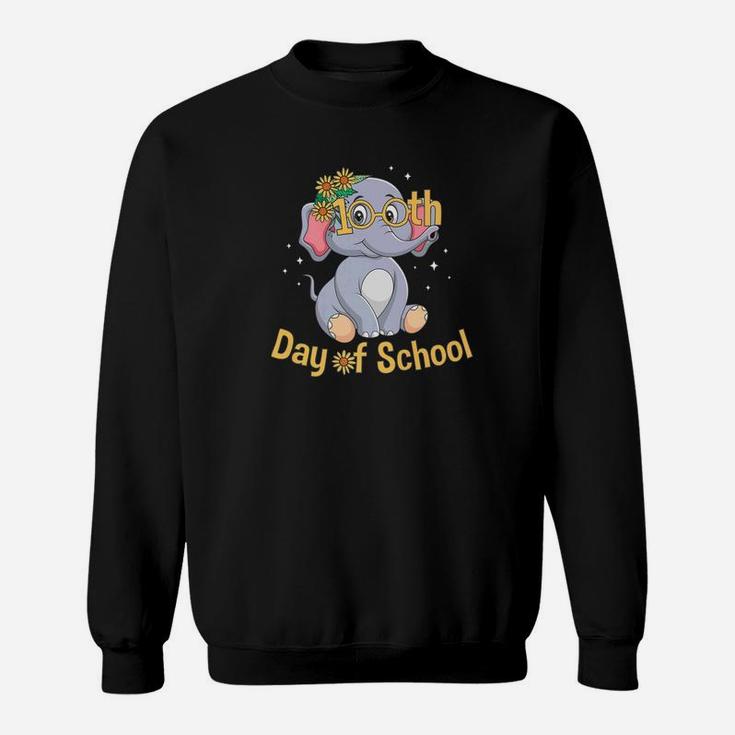 100 Days Of School Elephant Sunflower Teacher Sweat Shirt