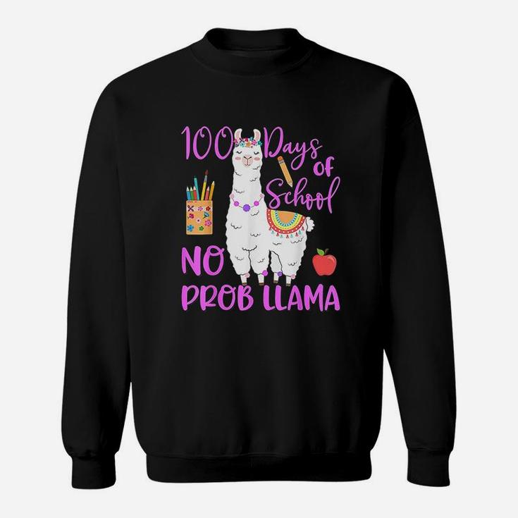 100 Days Of School No Probllama Llama Teacher 100th Day Sweat Shirt