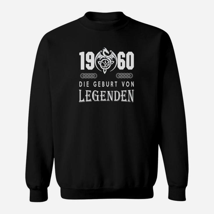 1960 Die Geburt von Legenden Schwarzes Sweatshirt, Retro-Stil