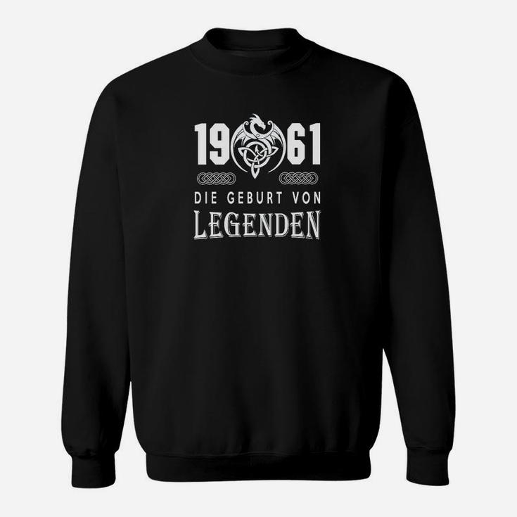 1961 Jahrgang Legendäre Herren Sweatshirt, Schwarz Hochwertig