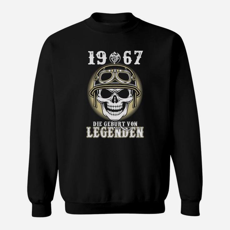 1967 Geburt von Legenden Sweatshirt für Herren, Totenkopf & Pilotenhelm Design