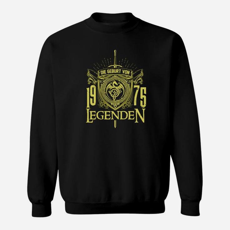 1975 Legenden Schwarzes Sweatshirt, Retro Geburtsjahr Design