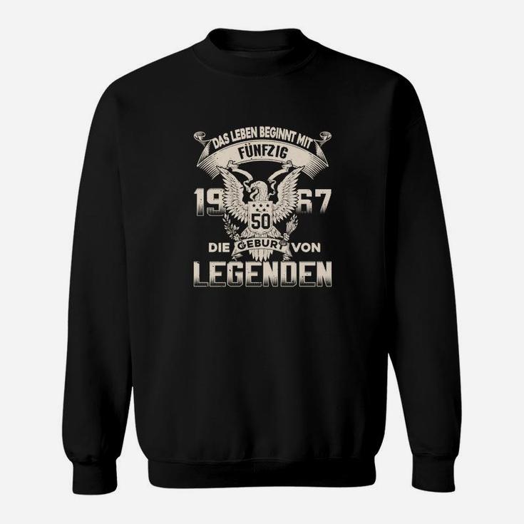 50. Geburtstag Herren Sweatshirt Schwarz - Leben Beginnt mit 50, 1973 Legenden Geburt