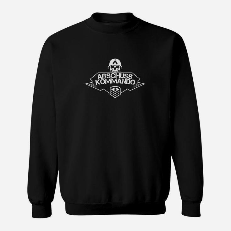 Abschlusskommando Schwarzes Sweatshirt mit Logo-Print, Absolventen Tee