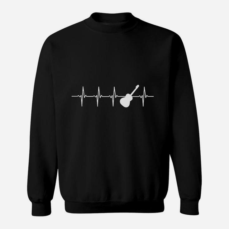 Acoustic Guitar Heartbeat Gift For Guitarists Sweat Shirt