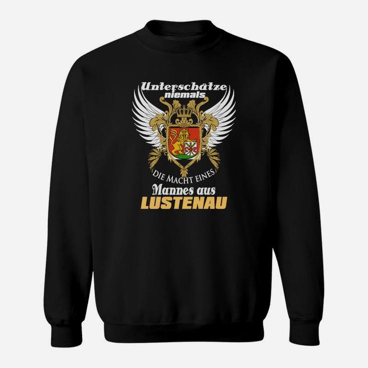 Adler & Wappen Schwarzes Sweatshirt, Macht eines Mannes aus Lustenau