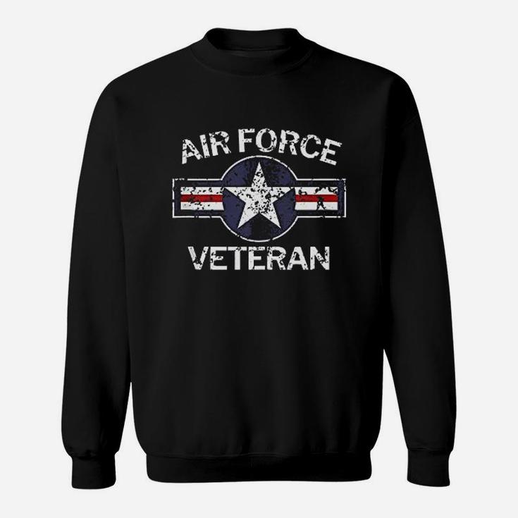 Air Force Veteran With Vintage Roundel Grunge Sweat Shirt