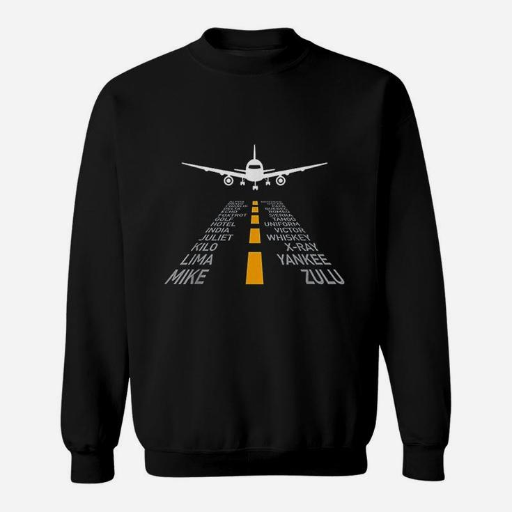 Airplane Pilot Gifts Airport Runway Phonetic Sweat Shirt