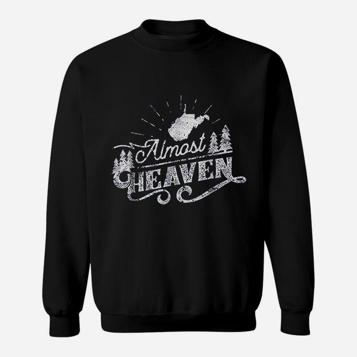 Almost Heaven West Virginia Vintage Distressed One Color Sweat Shirt