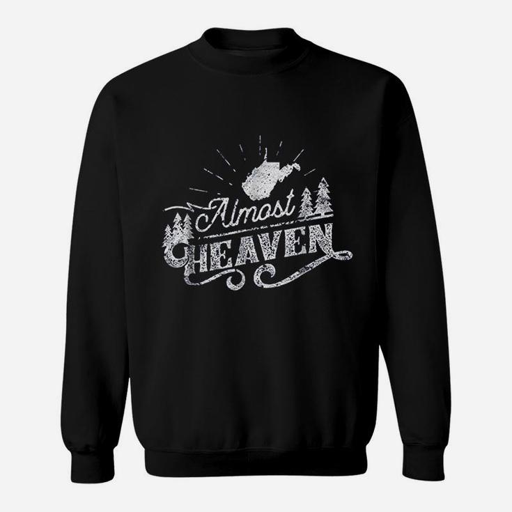 Almost Heaven West Virginia Vintage Distressed Sweat Shirt