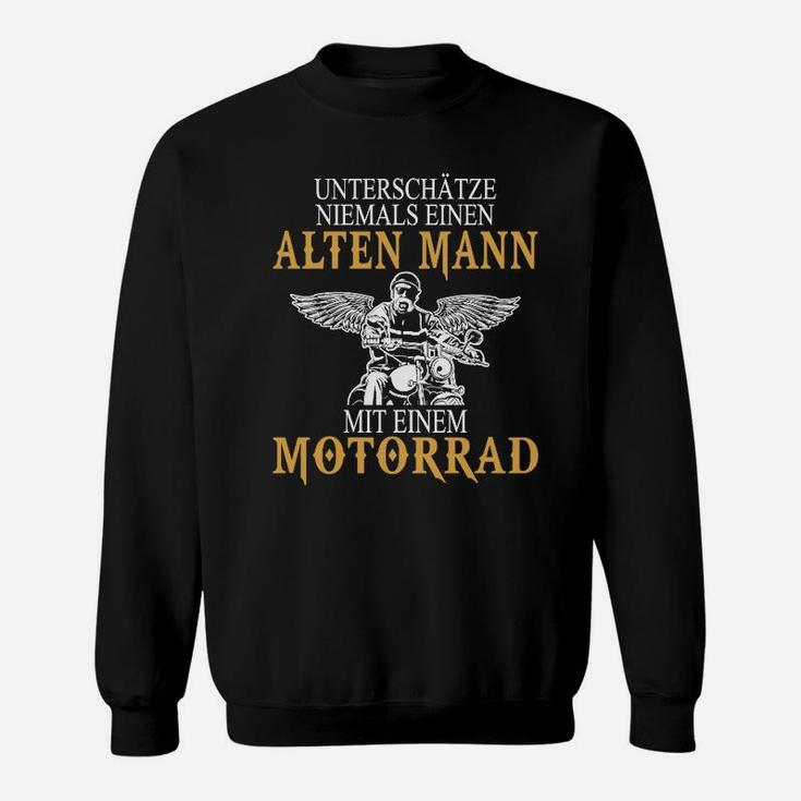 Alten Mann Motorrad Spruch Sweatshirt, Schwarzes Biker-Tee