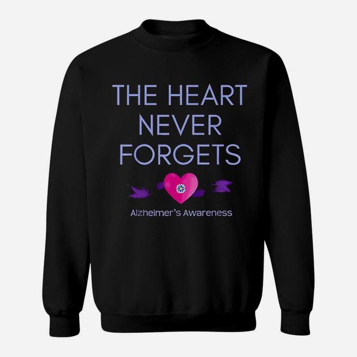 Alzheimers Awareness The Heart Never Forgets Support Sweat Shirt
