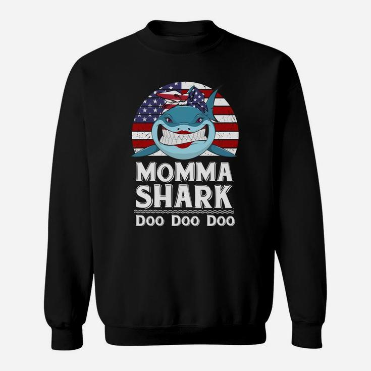 American Momma Shark Funny Mother Family Gift Sweat Shirt