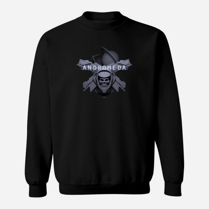 Andromeda Galaktischer Krieger Herren Sweatshirt Schwarz, Weltraum Design