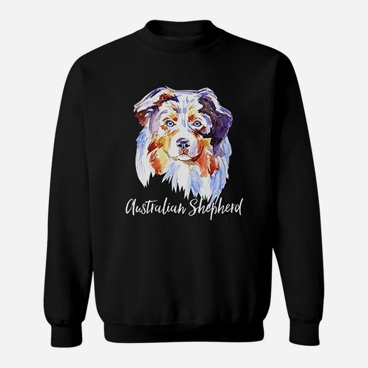 Australian Shepherd Gift Dog Face Art Sweat Shirt