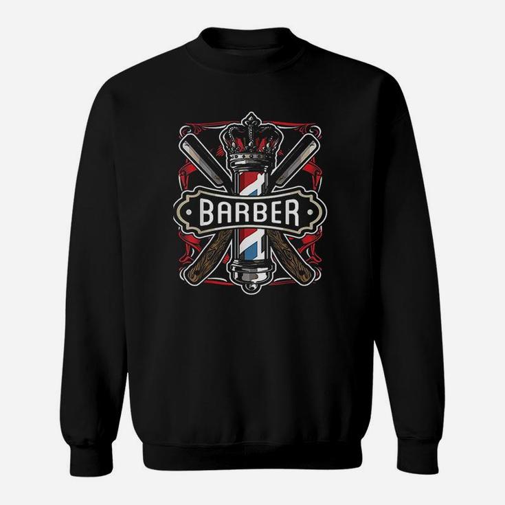 Barber Pole Vintage Cool Outfit Hairdresser Razors Gift Sweat Shirt
