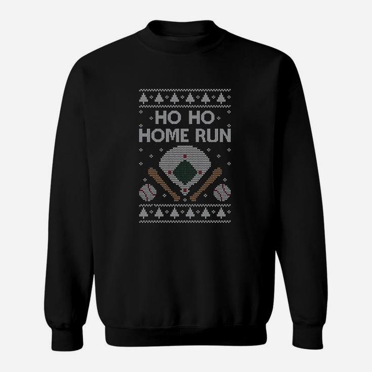 Baseball Fans Ugly Christmas Ho Ho Home Run T-Shirt Sweat Shirt