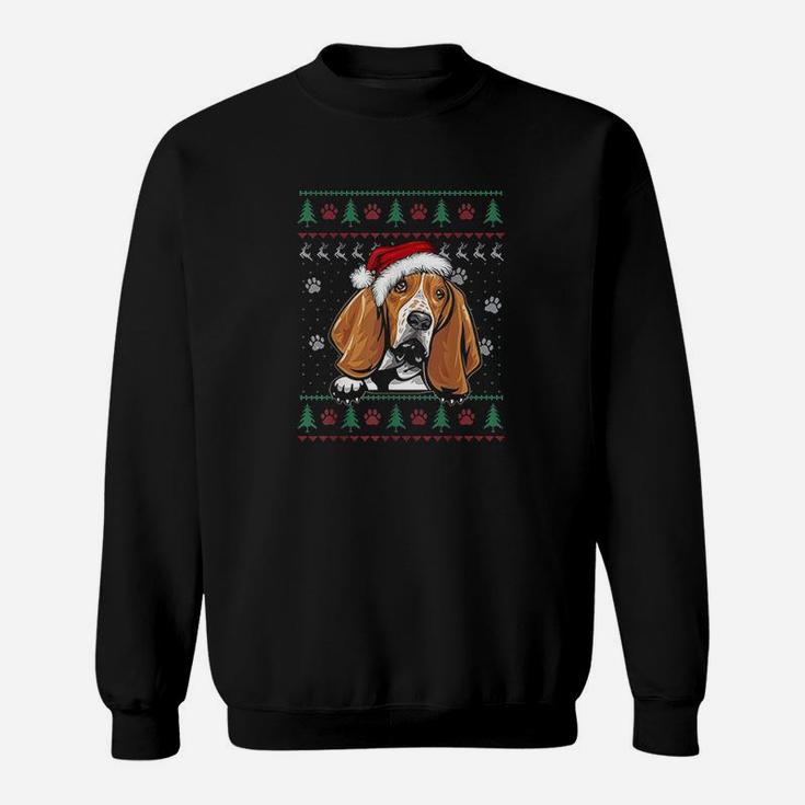 Basset Hound Christmas Ugly Sweater Dog Lover Xmas Sweat Shirt