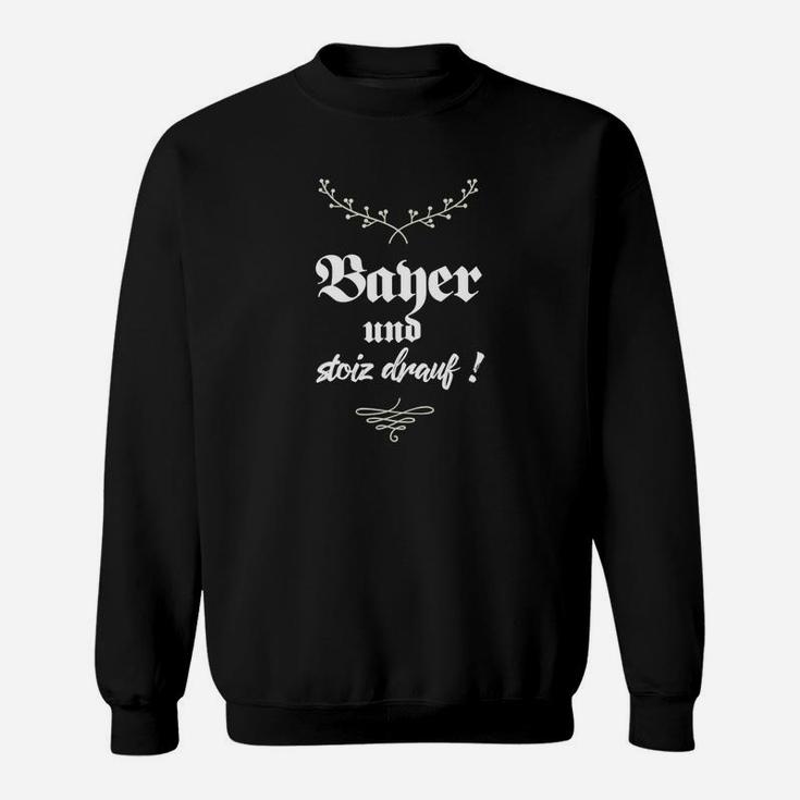 Bayerisches Stolz Sweatshirt Bayern und stolz drauf!, Schwarzes Tee