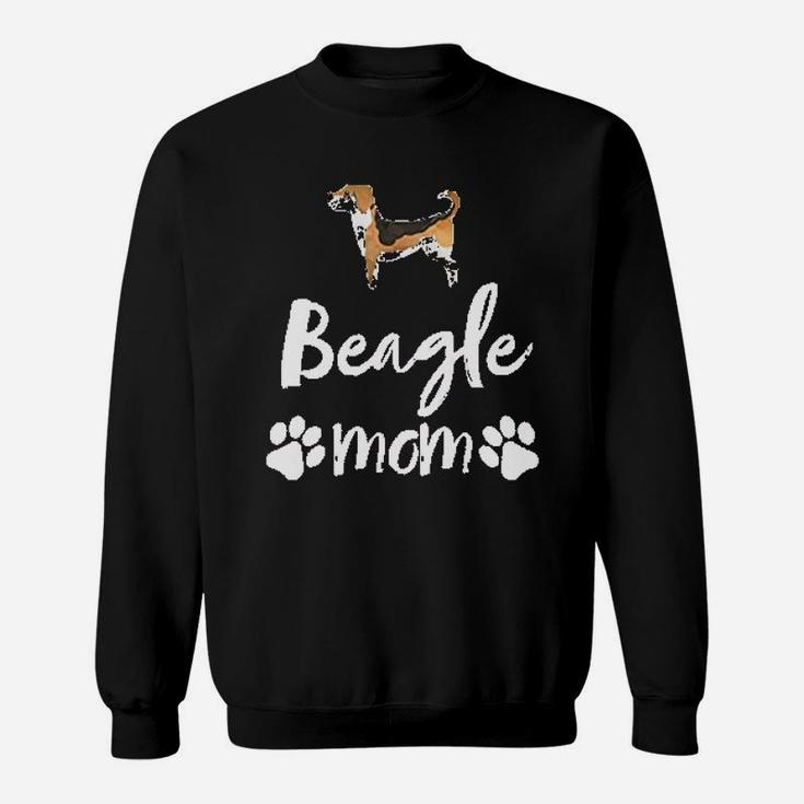 Beagle Mom With Paws Prints Sweat Shirt